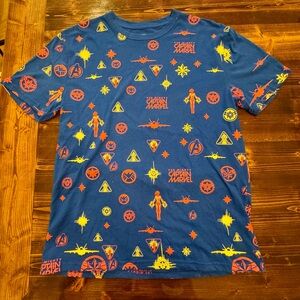 Marvel Captain Marvel Blue and Yellow Women’s T-Shirt‎